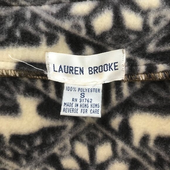 Womens Vintage 90s Brown Aztec Fleece Bohemian Western Zip-Up Jacket / Small - Picture 7 of 7